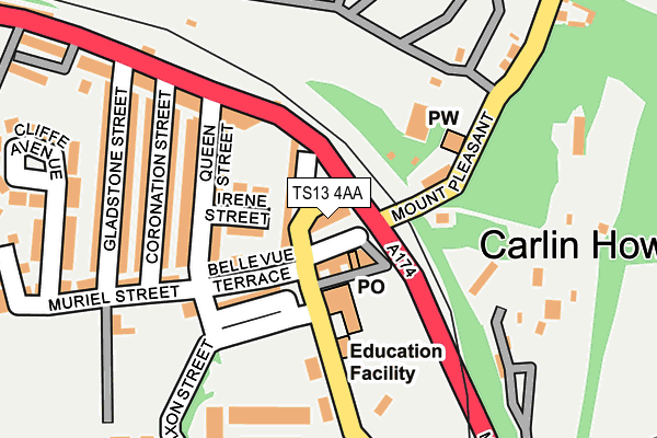 TS13 4AA map - OS OpenMap – Local (Ordnance Survey)