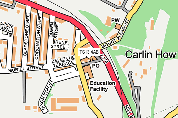 TS13 4AB map - OS OpenMap – Local (Ordnance Survey)