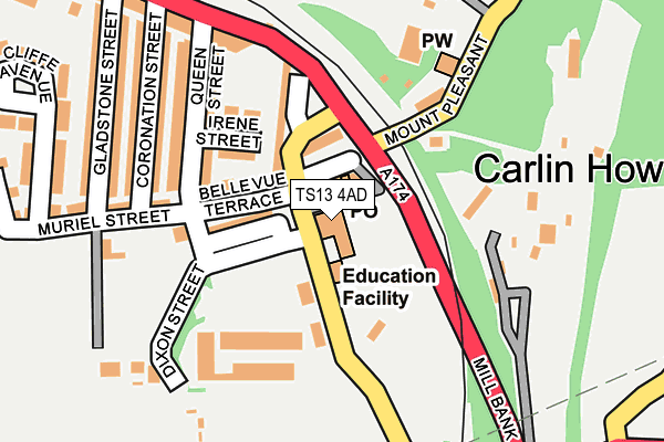 TS13 4AD map - OS OpenMap – Local (Ordnance Survey)