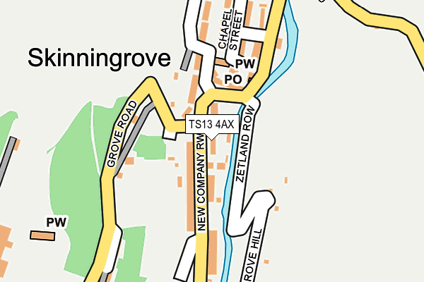 TS13 4AX map - OS OpenMap – Local (Ordnance Survey)