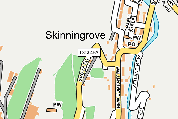 TS13 4BA map - OS OpenMap – Local (Ordnance Survey)