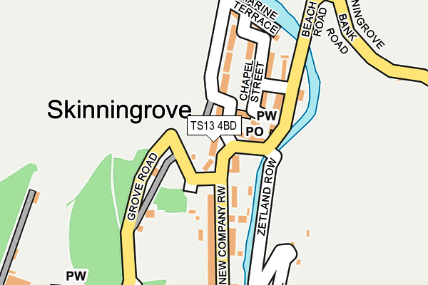 TS13 4BD map - OS OpenMap – Local (Ordnance Survey)