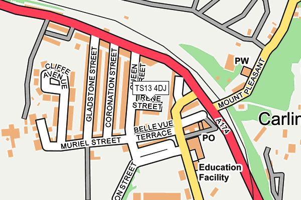 TS13 4DJ map - OS OpenMap – Local (Ordnance Survey)