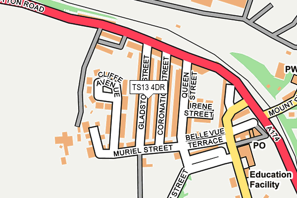 TS13 4DR map - OS OpenMap – Local (Ordnance Survey)
