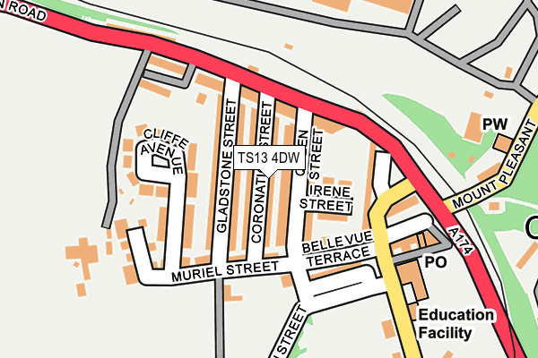 TS13 4DW map - OS OpenMap – Local (Ordnance Survey)