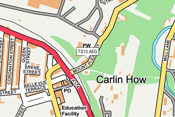 TS13 4EG map - OS OpenMap – Local (Ordnance Survey)