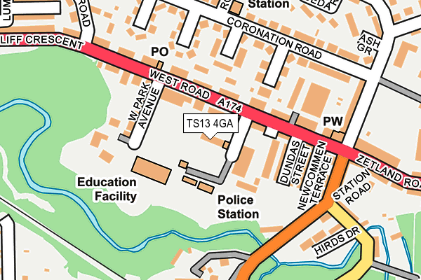 TS13 4GA map - OS OpenMap – Local (Ordnance Survey)