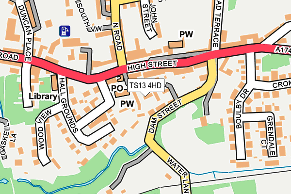 TS13 4HD map - OS OpenMap – Local (Ordnance Survey)