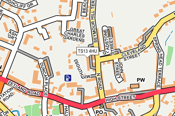 TS13 4HU map - OS OpenMap – Local (Ordnance Survey)