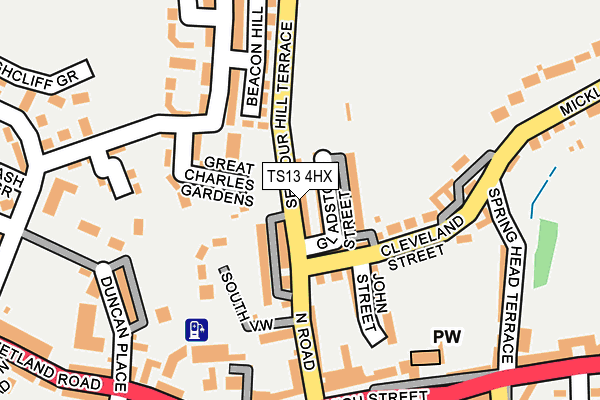 TS13 4HX map - OS OpenMap – Local (Ordnance Survey)