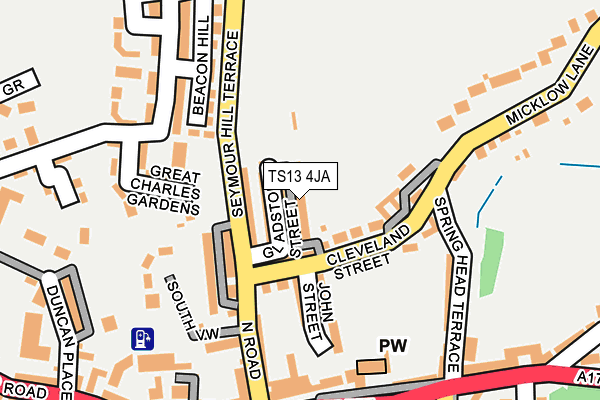 TS13 4JA map - OS OpenMap – Local (Ordnance Survey)