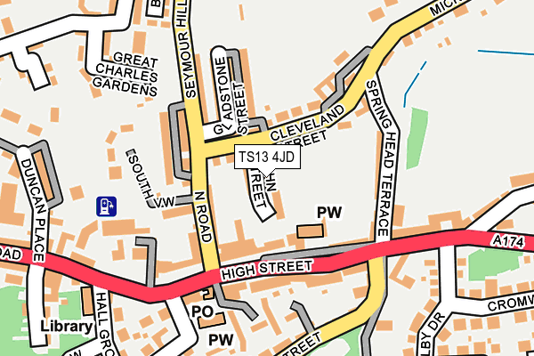 TS13 4JD map - OS OpenMap – Local (Ordnance Survey)