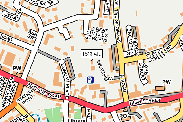 TS13 4JL map - OS OpenMap – Local (Ordnance Survey)