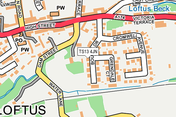 TS13 4JN map - OS OpenMap – Local (Ordnance Survey)