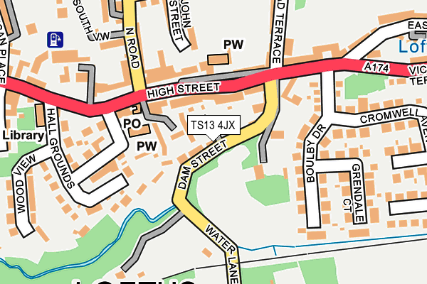 TS13 4JX map - OS OpenMap – Local (Ordnance Survey)
