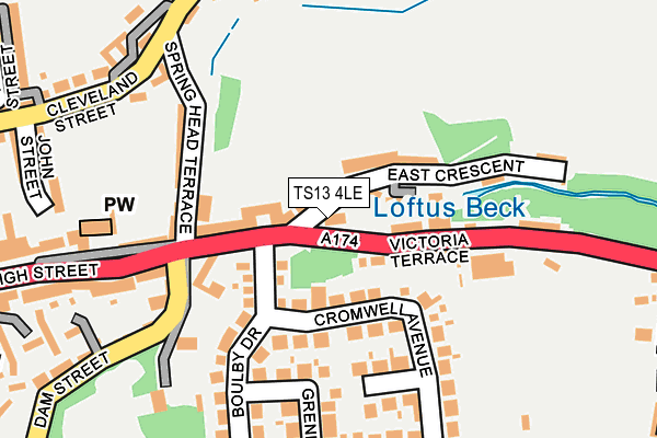 TS13 4LE map - OS OpenMap – Local (Ordnance Survey)