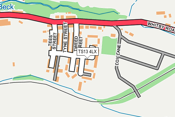 TS13 4LX map - OS OpenMap – Local (Ordnance Survey)