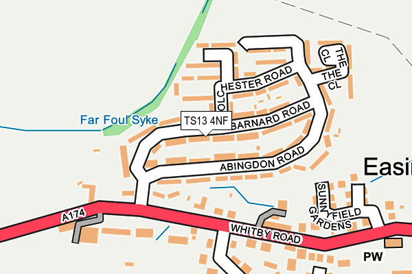 TS13 4NF map - OS OpenMap – Local (Ordnance Survey)