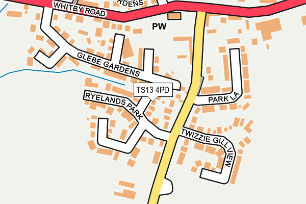 TS13 4PD map - OS OpenMap – Local (Ordnance Survey)