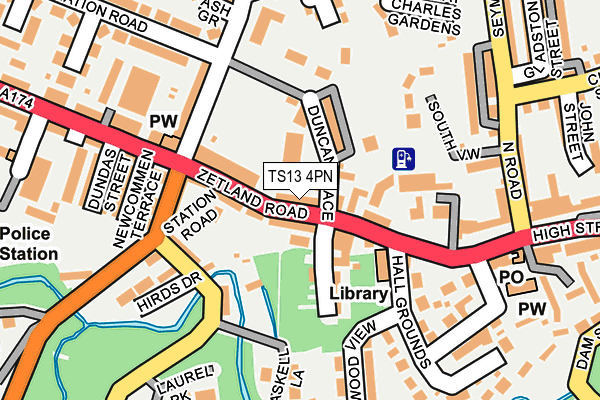 TS13 4PN map - OS OpenMap – Local (Ordnance Survey)