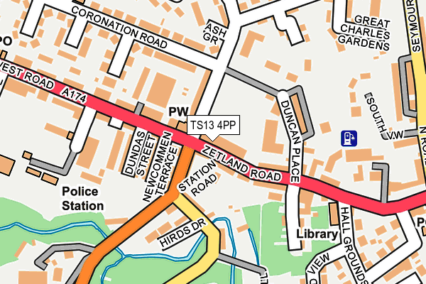 TS13 4PP map - OS OpenMap – Local (Ordnance Survey)