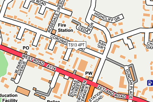 TS13 4PT map - OS OpenMap – Local (Ordnance Survey)