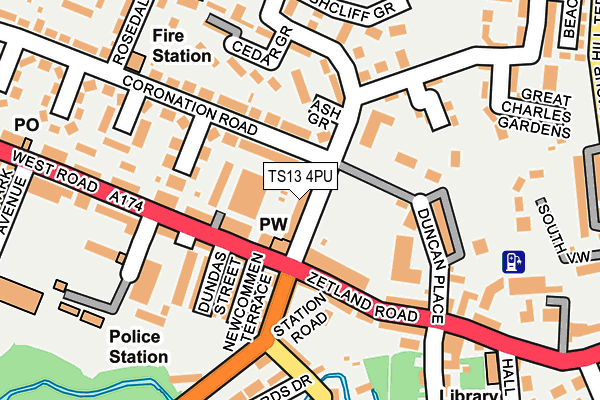 TS13 4PU map - OS OpenMap – Local (Ordnance Survey)