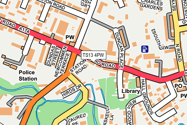 TS13 4PW map - OS OpenMap – Local (Ordnance Survey)