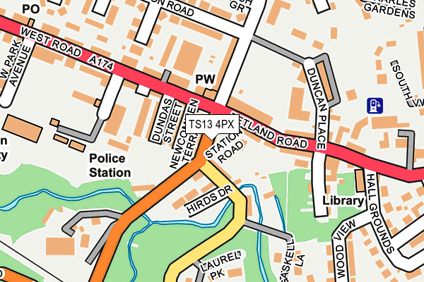 TS13 4PX map - OS OpenMap – Local (Ordnance Survey)