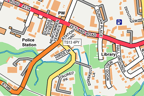 TS13 4PY map - OS OpenMap – Local (Ordnance Survey)