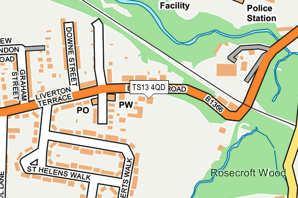 TS13 4QD map - OS OpenMap – Local (Ordnance Survey)