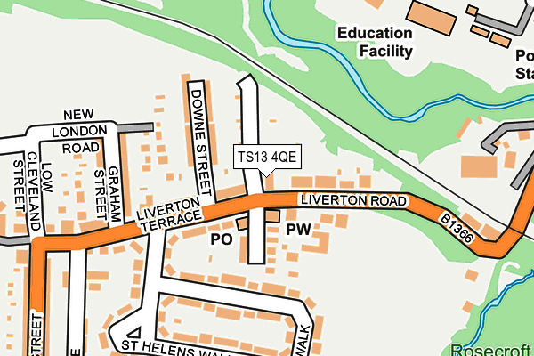 TS13 4QE map - OS OpenMap – Local (Ordnance Survey)