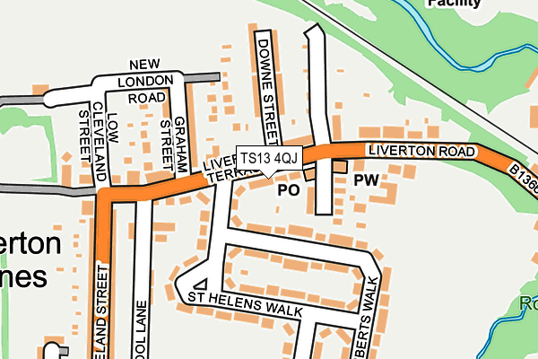 TS13 4QJ map - OS OpenMap – Local (Ordnance Survey)