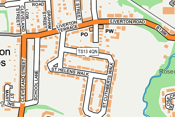 TS13 4QN map - OS OpenMap – Local (Ordnance Survey)