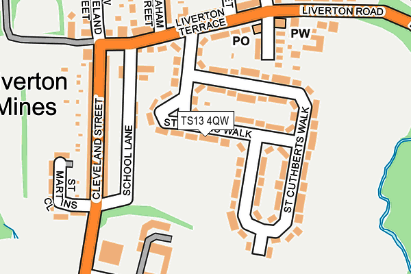 TS13 4QW map - OS OpenMap – Local (Ordnance Survey)