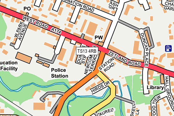 TS13 4RB map - OS OpenMap – Local (Ordnance Survey)