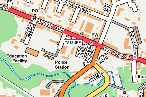 TS13 4RE map - OS OpenMap – Local (Ordnance Survey)