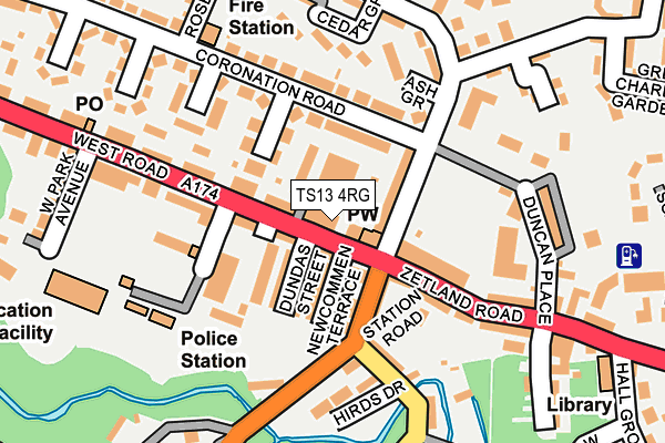 TS13 4RG map - OS OpenMap – Local (Ordnance Survey)