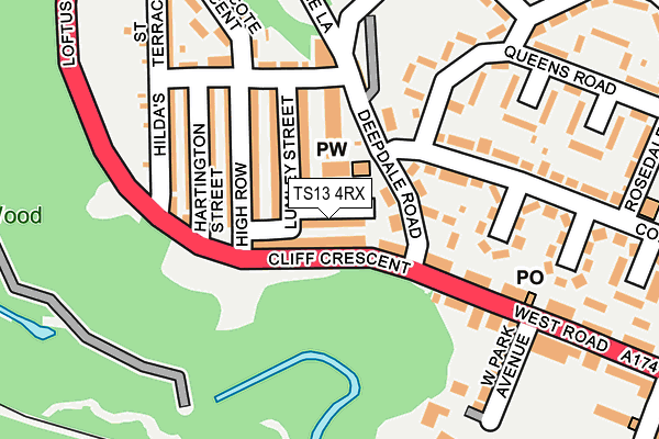 TS13 4RX map - OS OpenMap – Local (Ordnance Survey)