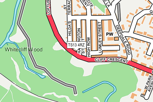 TS13 4RZ map - OS OpenMap – Local (Ordnance Survey)