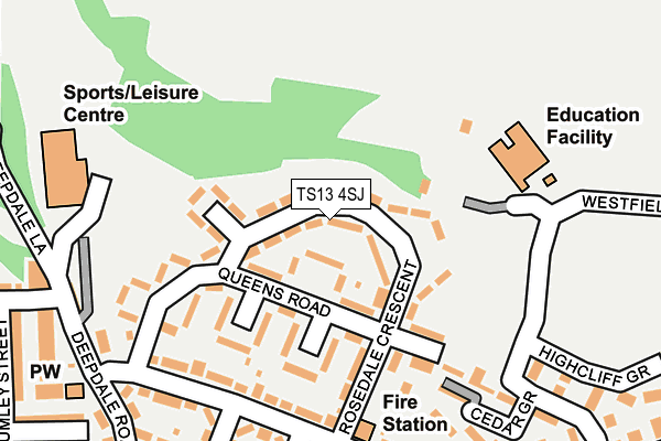 TS13 4SJ map - OS OpenMap – Local (Ordnance Survey)