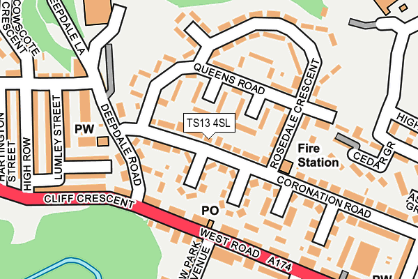 TS13 4SL map - OS OpenMap – Local (Ordnance Survey)