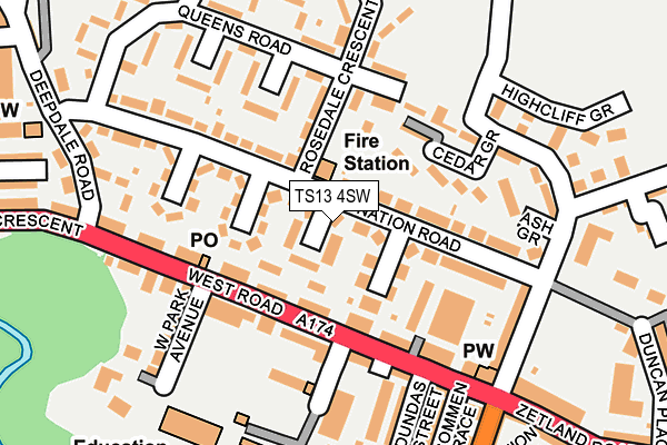 TS13 4SW map - OS OpenMap – Local (Ordnance Survey)