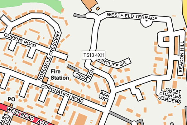 TS13 4XH map - OS OpenMap – Local (Ordnance Survey)