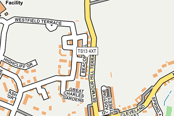 TS13 4XT map - OS OpenMap – Local (Ordnance Survey)