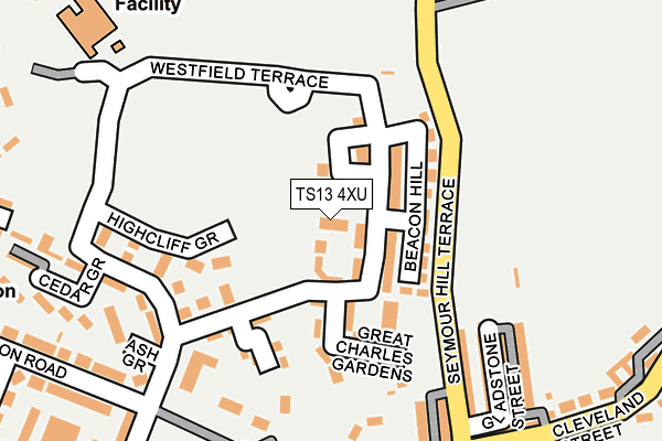 TS13 4XU map - OS OpenMap – Local (Ordnance Survey)