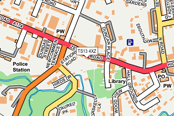 TS13 4XZ map - OS OpenMap – Local (Ordnance Survey)