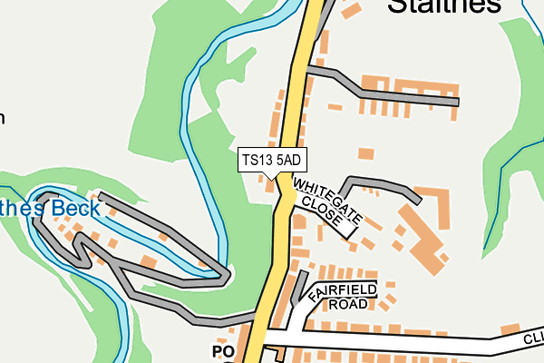 TS13 5AD map - OS OpenMap – Local (Ordnance Survey)