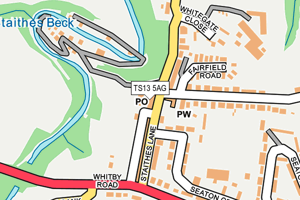 TS13 5AG map - OS OpenMap – Local (Ordnance Survey)