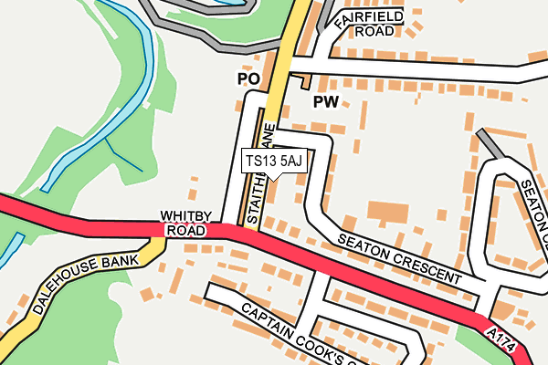 TS13 5AJ map - OS OpenMap – Local (Ordnance Survey)